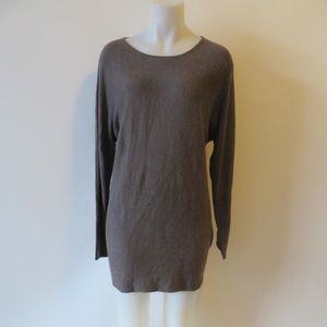 JOAN VASS GREY LONG SLEEVE SWEATER DRESS SZ L*